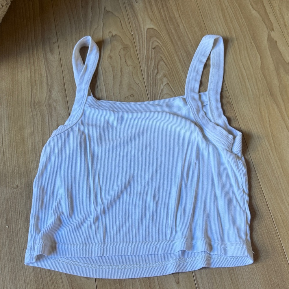 Storets White Ribbed Camisole Top